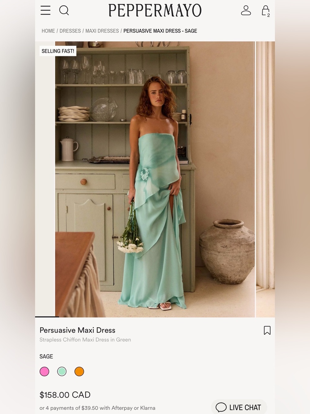 Peppermayo Persuasive Maxi Dress - SAGE